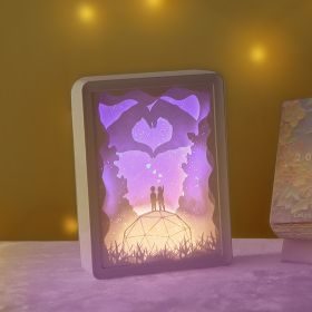 Creative Gift Mirror Paper Carved Light Decorative Ornaments Small Night Light