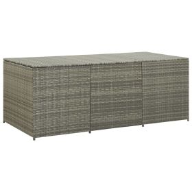 vidaXL Patio Storage Box Poly Rattan 70.9"x35.4"x29.5" Gray