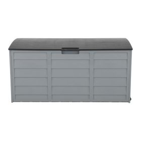 75gal 260L Outdoor Garden Plastic Storage Deck Box Chest Tools Cushions Toys Lockable Seat