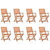 vidaXL Folding Patio Chairs 8 pcs Solid Eucalyptus Wood