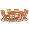 vidaXL 9 Piece Folding Patio Dining Set Solid Eucalyptus Wood