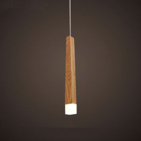 Nordic Solid Wood Matchstick Wooden Strip Pendant Light Post Modern Simplicity