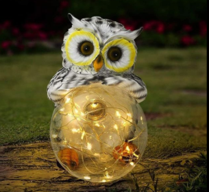 Factory Direct Sales Of Solar LED Resin Amazon Owl Hug Ball Outdoor Villa Garden Landscape Light