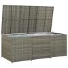 vidaXL Patio Storage Box Poly Rattan 70.9"x35.4"x29.5" Gray