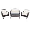 4 Piece Rattan Sofa Seating Group with Cushions, Outdoor Ratten sofa