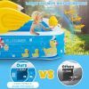 Inflatable Swimming Pool Duck Themed Kiddie Pool with Sprinkler for Age Over 3