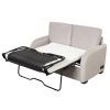 Pull Out Sofa Bed with USB Charging Port and 3-pin Plug; Sleeper Sofa Bed with Twin Size Mattress Pad; Loveseat Sleeper for Living Room; Small Apartme