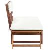 vidaXL Patio Bench with Cushions 2-in-1 74.8" Solid Acacia Wood