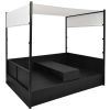 vidaXL Patio Bed with Canopy Black 74.8"x51.2" Poly Rattan