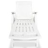 vidaXL Sun Lounger with Footrest Plastic White