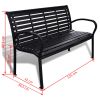 vidaXL Patio Bench 49.2" Steel and WPC Black