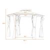 11.8 Ft. W x 11.8 Ft. D Patio Outdoor Gazebo;  Double Roof Soft Canopy Garden Backyard Gazebo with Mosquito Netting Suitable for Lawn;  Garden;  Backy