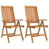 Folding Patio Chairs 2 pcs Solid Wood Eucalyptus