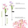 2Pcs Solar Garden Lights Outdoor Lily Flower LED Light 7-Color Changing IP65 Waterproof