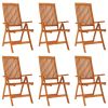 Folding Patio Chairs 6 pcs Solid Wood Eucalyptus