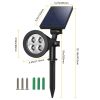 2Pcs Solar Spotlight Outdoor Dusk To Dawn Light Wall Path Lawn Garden Lamp Waterproof