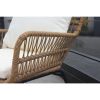 6PCS Outdoor Patio Balcony Natural Color Wicker Sofa Chair Set with Beige Cushion; Round Tempered Glass Table and Furniture Cover