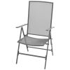 5 Piece Patio Dining Set with Folding Chairs Steel Anthracite