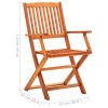 vidaXL Folding Patio Chairs 8 pcs Solid Eucalyptus Wood