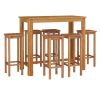 7 Piece Patio Dining Set Solid Wood Acacia