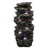 40inches High Rocks Outdoor Cascading Waterfall with LED Lights