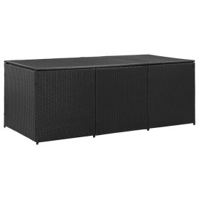 Patio Storage Box Poly Rattan 70.8"x35.4"x29.5" Black