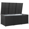 vidaXL Patio Storage Box Poly Rattan 70.8"x35.4"x29.5" Black