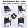 YSSOA Folding Camping Chair for Adults with Handle and Storage Bag;  Small Size;  253lbs Load Bearing Collapsible Outdoor Furniture for Leisure;  Beac