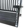 Front Porch Swing with Armrests;  Wood Bench Swing with Hanging Chains; for Outdoor Patio ; Garden Yard;  porch;  backyard;  or sunroom; Easy to Assem