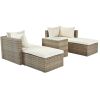 Outdoor Patio Furniture Set, 5-Piece Wicker Rattan Sectional Sofa Set