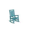 Presidential Rocking Chair HDPE Rocking Chair Fade-Resistant Porch Rocker Chair; All Weather Waterproof for Balcony/Beach/Pool ; Blue