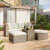 Outdoor Patio Furniture Set, 5-Piece Wicker Rattan Sectional Sofa Set