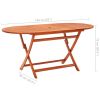 vidaXL Folding Patio Table 63"x33.5"x29.5" Solid Eucalyptus Wood