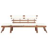 vidaXL Patio Bench with Cushions 2-in-1 74.8" Solid Acacia Wood