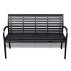 vidaXL Patio Bench 49.2" Steel and WPC Black