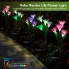 2Pcs Solar Garden Lights Outdoor Lily Flower LED Light 7-Color Changing IP65 Waterproof