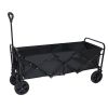 YSSOA Heavy Duty Folding Portable Hand Cart with Removable Canopy; 8'' Wheels; Adjustable Handles and Double Fabric for Shopping; Picnic; Beach; Campi