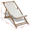 vidaXL Patio Deck Chair Bamboo and Canvas