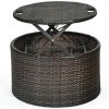 Patio Round Daybed Rattan Furniture Sets with Canopy