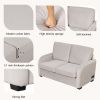 Pull Out Sofa Bed with USB Charging Port and 3-pin Plug; Sleeper Sofa Bed with Twin Size Mattress Pad; Loveseat Sleeper for Living Room; Small Apartme