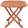 vidaXL Folding Patio Table 63"x33.5"x29.5" Solid Eucalyptus Wood