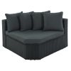 7-piece Outdoor Wicker Sofa Set; Rattan Sofa Lounger; With Striped Green Pillows; Conversation Sofa; For Patio; Garden; Deck; Black Wicker; Gray Cushi