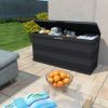 vidaXL Patio Storage Box Black 46.1"x17.7"x22"