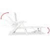 vidaXL Sun Lounger with Footrest Plastic White