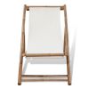 vidaXL Patio Deck Chair Bamboo and Canvas