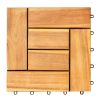 (Set of 10) Hanalei Eucalyptus Interlocking Wooden Decktile in Honey