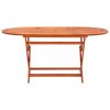 vidaXL Folding Patio Table 63"x33.5"x29.5" Solid Eucalyptus Wood