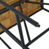 10-Piece Outdoor Patio Wicker Bar Set;  Garden PE Rattan Wicker Dining Table;  Square Stool Set;  Foldable Tabletop;  Acacia Wood Tabletop