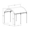 Outdoor Patio 13ft.Lx10ft.W Iron Carport Shelter Garage Tent; Garden Storage Shed with Anchor Kit; White