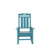 Presidential Rocking Chair HDPE Rocking Chair Fade-Resistant Porch Rocker Chair; All Weather Waterproof for Balcony/Beach/Pool ; Blue